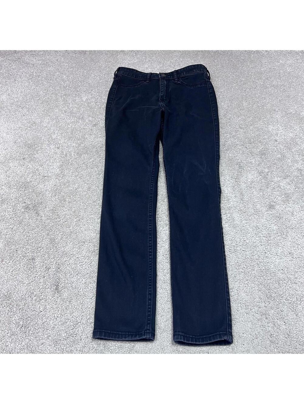 Hollister Jeans Jean Leggings High Rise Black Faux Pockets Sz 3 Short